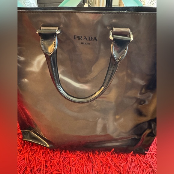 Prada Glossy Black and grey tote Handbag - Picture 1 of 5